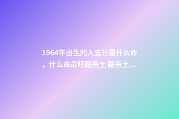 1964年出生的人五行屬什么命，什么命最旺路旁土 路旁土命和什么命最配-第1張-觀點-玄機派